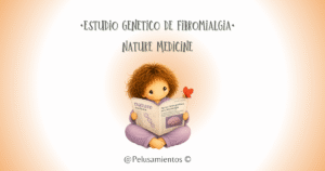 Pelusa leyendo el estudio de Nature Medicine sobre la genética de la fibromialgia